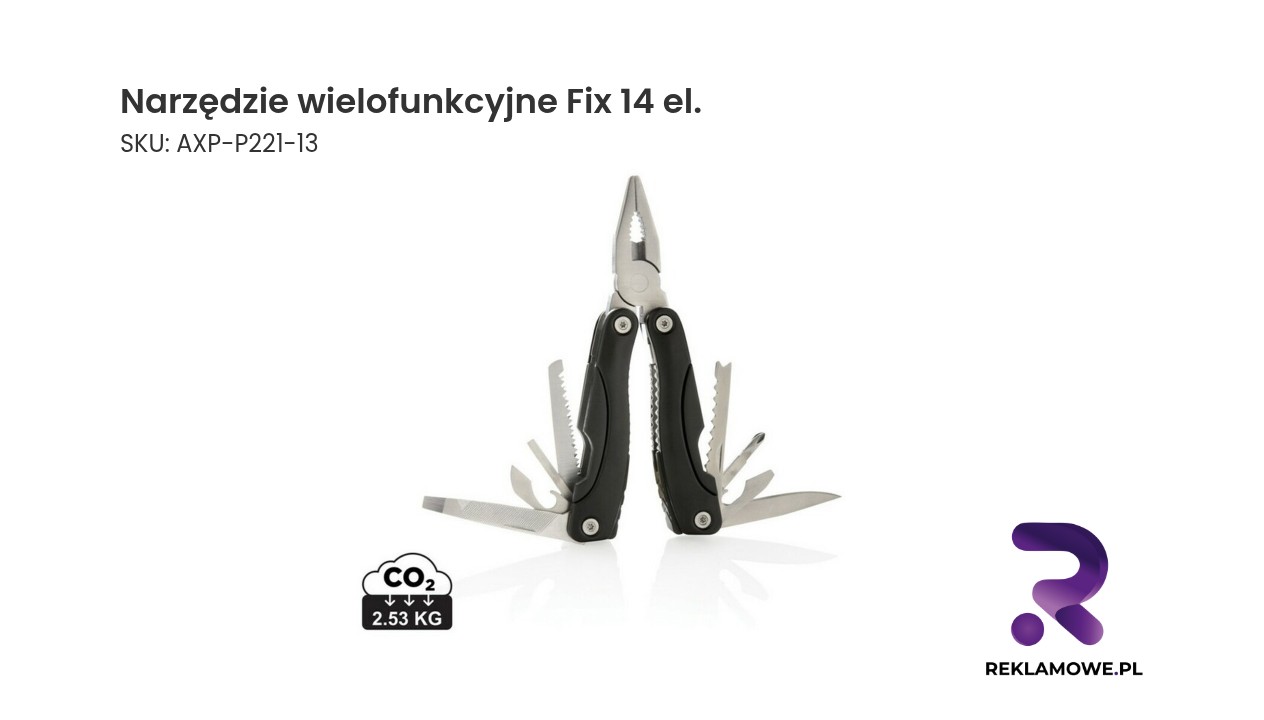 Narzędzie wielofunkcyjne Fix, 14 el. Narzędzie wielofunkcyjne Fix 14 el. – praktyczny zestaw narzędzi do codziennego użytku